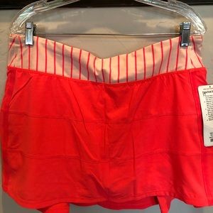 NWT Lululemon pace Rival Skirt ll *Tall in Coral
